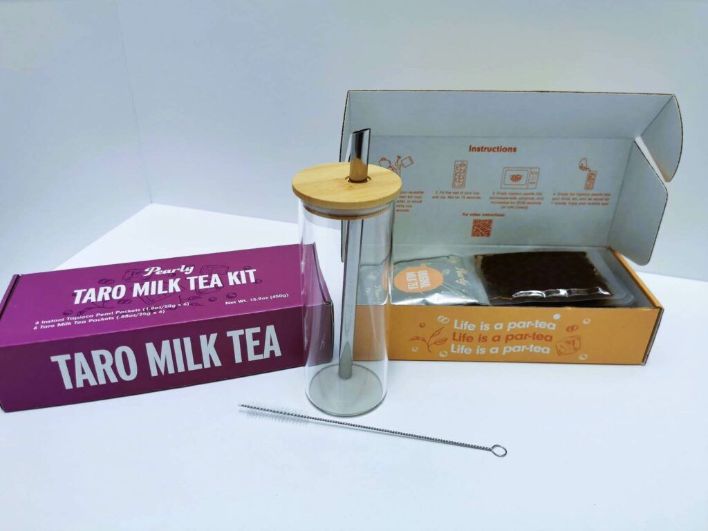 Fresh Finest Instant Boba Tea Kit with Tapioca Pearls & Reusable Boba Cup  with Straw - Bubble Tea Kit Includes 6 Classic Milk Tea Packets & 6 Bubble  Tea Pearls Packets 